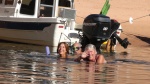 Laurie & Ramon of the Chiquitita & Judy of the Sandpiper cooling off at Oak Canyon