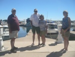 Arrival at Wahweap Marina after a long drive from California. Chris (Rena Verde), Nick & Marcia (Valkyrie) and Diane (Lighthouse Express) 
