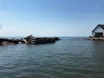 Boat house on south end of Devils Island in the Apostles.  This area had some big storms last fall, and the boat house and surrounding dock took a pretty big hit.