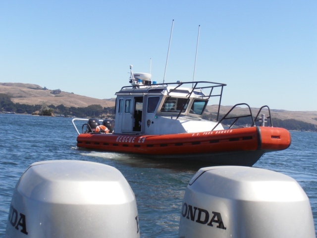 US Park Ranger approaching our C-Dory 25