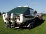 Rear View of Boat with Cover: Ready to Tow