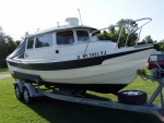 Front View of Boat on Trailer