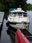 Floating on to Trailer at Home Launch, Golden Hill SP, L. Ontario