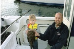 {R/J} Catch of the day!
Jack & his fish with dad Jeff Messmer
(FaCDORY Guys).