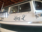 Lori said, our boat has no name on it... Every boat needs a name on it... Soooo, it now has a name on it.