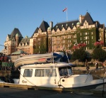 (Luna C) on the causeway in Victoria Harbor.  With Ding Bat riding on top.