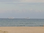 Cruise ships stored off of Cocoa beach.