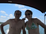Rob with his daughter Robyn on our maiden voyage on PK Lake