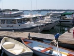 Rafting up at the Islsford dock, Little Cranberry Island. It was a tight fit.