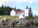 Mark Island lighthouse on the way into Stonington Harbor.