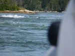 Reversing falls in the gut leading into The Basin on Vinalhaven Island.