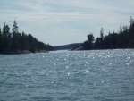 Looking out the back of the boat at the way we came in waiting for high tide tomorrow at 1:00 pm. Beautiful here with lots of meteor showers, even phosphorescence in the water at night, seals and ospreys around. 