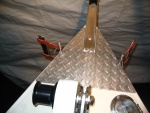 Alum diamond plate, bow protector Glued down with a bead of 5200 