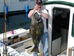 (Mason C. Bailey) 40 pound halibut caught off of slant rocks, Neah Bay, on May 19th, 2004.
