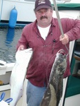 (Mason C. Bailey) 35 and 25 pound halibut caught at SwiftSure, Neah Bay on May 20th, 2004.