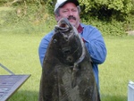 Craig's 78 lb halibut caught at Heine Bank, 2002.