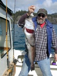 Fishing buddy Jim with Ling cod at Neah Bay, 2003.