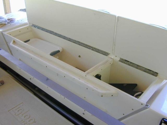 (Mason C. Bailey) 
Closer view of storage box with lids open.