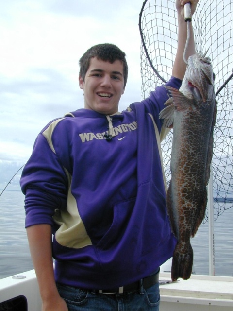 5-28-11 Mason with a small ling caught off Port Townsend.