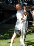 Mason with the Salmon caught north of Everett, ~8/1/03.