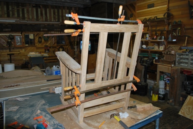 Projects other than fishing, a Rocking chair made from an oak tree that I cut down in our yard. 2010