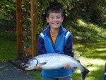 Mason with Silver salmon caught on 10/3/04.