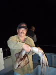 Craig with squid caught during a Tuna trip on 9/1/09.  I kept 3 but they really were not that good eating!