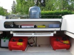 Fuel tanks/battery/ cleaning table storage w/ room for a utility box