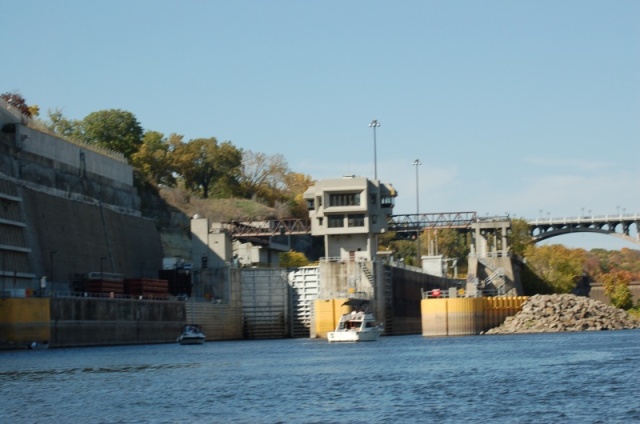 Mississippi River Lock and Dam #1 at St.Paul, MN. There are two more locks up from it called St. Anthony #1 (30foot lift) & St. Anthony #2. 