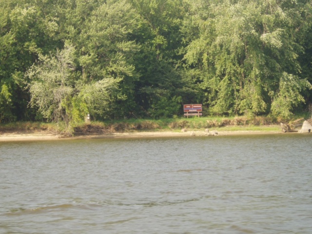 Minnesota,Iowa,Wisconsin border marker on Mississippi