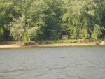 Minnesota,Iowa,Wisconsin border marker on Mississippi