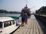 Grand Excursion of 2004 Red Wing,MN. the Mississippi Queen in the background.