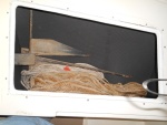Opened up locker under v berth.  Lots of storage. Did same to stbd side.