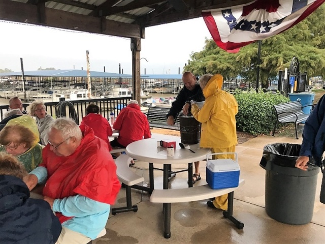 Potluck at Alton Marina.