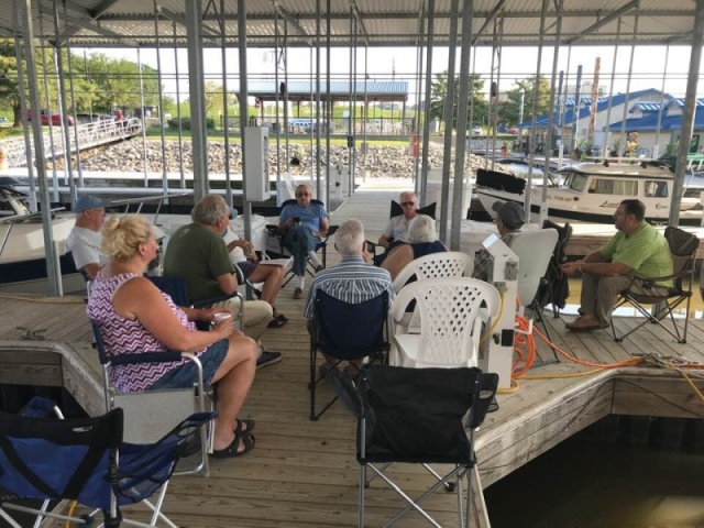 Meeting on the dock