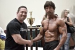 my trainer, jeff storch, giving me a big congrats for winning the masters, over 60 mar, 24, 2012