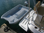 Livingston dinghy - swim deck - Weaver davits - Honda 2HP