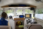 Forward cabin, helm and v-berth