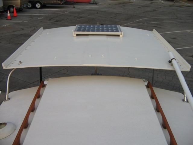 Cockpit cover, view from front of boat.
