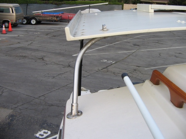 Cockpit cover, forward arch support detail.