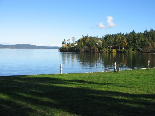 Maple Bay and Sansum Narrows are to the right, around the point.