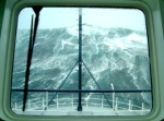 Typical cruising seas for a C-Dory, the Tomcat is just on the other side of the crest leading the way