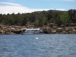 Unique houseboat moored at Sims Marina