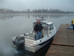 Larry on board at Cottonwood Lake
