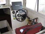 Helm seat and controls.