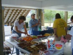 Sandra Paula and Jeanne discussing breakfast.