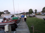 Joan & Steve walking down the dock at Lamb's Marina in Elizabeth City, NC