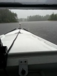 Anchored in the SandpitFriday morn.  Lots of rain