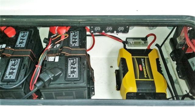 1500w inverter located near 200+ AH housebank reduces voltage drop.