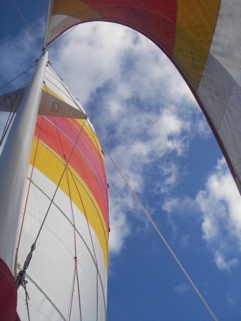 Sails on 55ft SailCat - kuai